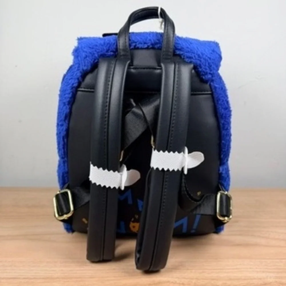 Loungefly Sesame Street Cookie Monster Mini Backpack and Coin Purse Furry NEW